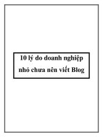 10 lý do doanh nghiệp nhỏ chưa nên viết Blog potx