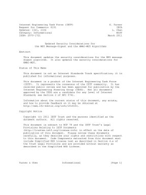 Updated Security Considerations for the MD5 Message-Digest and the HMAC ...