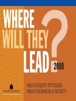 Where will they lead 2008? MBA STUDENT ATTITUDES ABOUT BUSINESS & SOCIETY ppt