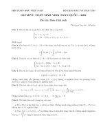 ĐỀ THI OLYMPIC TOÁN SINH VIÊN TOÀN QUỐC 2009 MÔN GIẢI TÍCH potx