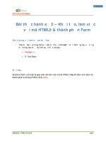 Khởi tạo và làm việc với các mã HTML5 và form