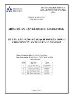 Xây dưng kế hoạch truyền thông cho Công ty An Tuấn Food năm 2013