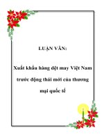 LUẬN VĂN: Xuất khẩu hàng dệt may Việt Nam trước động thái mới của thương mại quốc tế potx