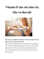 Vitamin D cho sức khỏe bà bầu và thai nhi doc