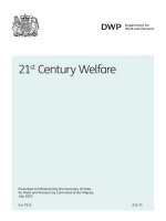 21st Century Welfare: Presented to Parliament by the Secretary of State for Work and Pensions by Command of Her Majesty pptx