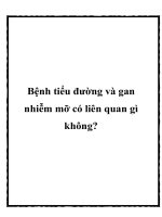 Bệnh tiểu đường và gan nhiễm mỡ có liên quan gì không? pptx