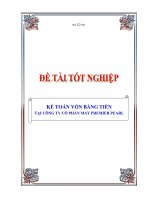 luận văn kế toán vốn bằng tiền tại công ty cổ phần may premier pearl