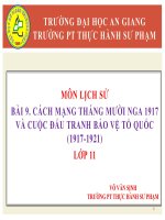 CÁCH MẠNG THÁNG MƢỜI NGA 1917 VÀ CUỘC ĐẤU TRANH BẢO VỆ TỔ QUỐC (1917-1921) potx