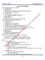 Sưu tầm những bài toán hình học 10 Parabol docx