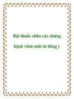 Bài thuốc chữa các chứng bệnh viêm mũi từ đông y doc