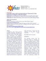 Comparative Study of HIV Associated Pulmonary Tuberculosis in Chest Clinics from Two Regions of Edo State, Nigeria docx