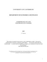 DEPARTMENT OF ECONOMICS AND FINANCE UNDERGRADUATE AND POSTGRADUATE COURSES pot