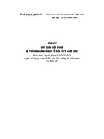 QUY ĐỊNH NỘI DUNG HỆ THỐNG NGÀNH KINH TẾ CỦA VIỆT NAM 2007 potx