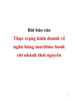 báo cáo thực trạng kinh doanh về ngân hàng maritime bank chi nhánh thái nguyên ppt