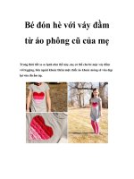 Bé đón hè với váy đầm từ áo phông cũ của mẹ ppt