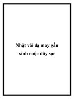 Nhặt vải dạ may gấu xinh cuộn dây sạc ppt