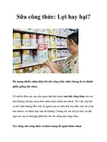 Sữa công thức: Lợi hay hại? doc