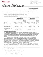 Pioneer Announces Business Results for 2Q Fiscal 2013 doc