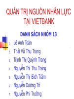 QUẢN TRỊ NGUỒN NHÂN LỰC  TẠI VIETBANK