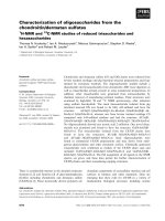 Báo cáo khoa học: Characterization of oligosaccharides from the chondroitin/dermatan sulfates 1 H-NMR and 13 C-NMR studies of reduced trisaccharides and hexasaccharides doc