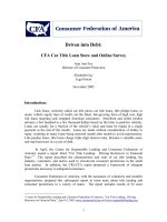 Driven into Debt: CFA Car Title Loan Store and Online Survey doc