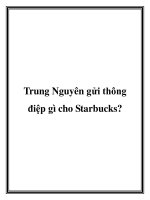 Trung Nguyên gửi thông điệp gì cho Starbucks? ppt