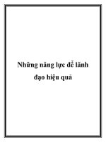 Những năng lực để lãnh đạo hiệu quả potx