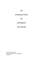 AN INTRODUCTION TO HYPERION DATABASE potx