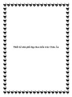 Thiết kế nhà phố đẹp theo kiến trúc Châu Âu doc