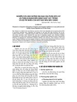 NGHIÊN CỨU ẢNH HƯỞNG DÀI HẠN CỦA PHÂN HỮU CƠ VÀ PHÂN KHOÁNG ĐẾN NĂNG SUẤT CÂY TRỒNG VÀ ĐỘ PHÌ NHIÊU CỦA ĐẤT BẠC MÀU BẮC GIANG pptx