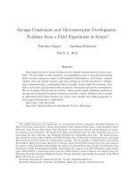Savings Constraints and Microenterprise Development: Evidence from a Field Experiment in Kenya∗ ppt