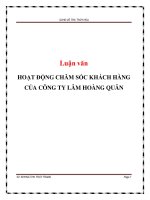 Hoạt động chăm sóc khách hàng của công ty Lâm Hoàng Quân