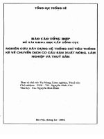 nghiên cứu xây dựng hệ thống chỉ tiêu thống kê về chuyển dịch cơ cấu sản xuất nông, lâm nghiệp và thuỷ sản