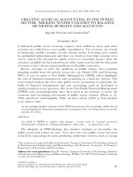 CREATIVE ACCRUAL ACCOUNTING IN THE PUBLIC SECTOR: ‘MILKING’WATER UTILITIES TO BALANCE MUNICIPAL BUDGETS AND ACCOUNTS pot