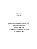 Đề tài: Nghiên cứu quy trình điều chỉnh quy hoạch sử dụng đất xã Tân Quới giai đoạn 2008-2010 và đánh giá kết quả thực hiện quy hoạch của xã đến năm 2007 pdf