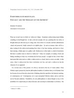 EVERYTHING IN ITS RIGHT PLACE: FOUCAULT AND THE ''''IDEOLOGY OF THE AESTHETIC'''' pptx