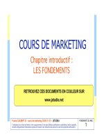 COURS DE MARKETING - Chapitre introductif : LES FONDEMENTS ppt