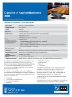 Diploma in Applied Business 2013: School of Business - Te Kura Pakihi doc
