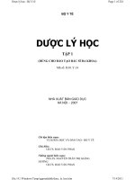 dược lý học tập 1