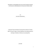 the impact and importance of activity based costing on financial performance of manufacturing firm