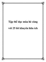 Tập thể dục mùa hè cùng với 25 lời khuyên hữu ích docx