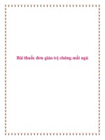 Bài thuốc đơn giản trị chứng mất ngủ. doc