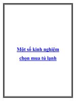 Một số kinh nghiệm chọn mua tủ lạnh ppt