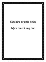 Sữa hữu cơ giúp ngừa bệnh tim và ung thư docx