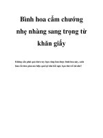 Bình hoa cẩm chướng nhẹ nhàng sang trọng từ khăn giấy ppt