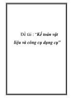 luận văn  kế toán vật liệu và công cụ dụng cụ