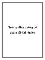 Trẻ suy dinh dưỡng dễ phạm tội khi lớn lên pdf