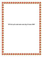 Đề thi tuyển sinh môn toán lớp 10 năm 2009 potx