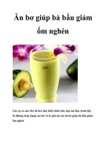 Ăn bơ giúp bà bầu giảm ốm nghén pptx