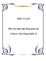 TIỂU LUẬN: Báo cáo thực tập tổng quan tại Công ty Xây Dựng Quốc tế potx